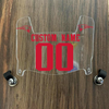New England Patriots Custom Name & Number Mini Football Helmet Visor Shield Clear w/ Clips - Red