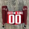 New England Patriots Custom Name & Number Mini Football Helmet Visor Shield Red Chrome Mirror w/ Clips - White