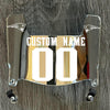 New England Patriots Custom Name & Number Mini Football Helmet Visor Shield Silver Chrome Mirror w/ Clips - White