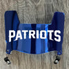 New England Patriots Mini Football Helmet Visor Shield Blue Chrome Mirror w/ Clips