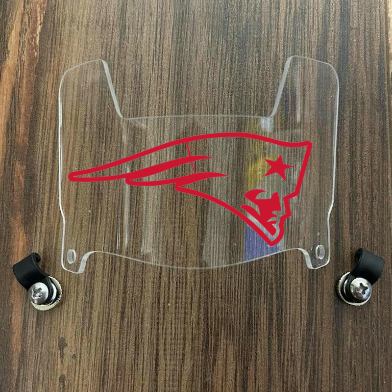 New England Patriots Mini Football Helmet Visor Shield Clear w/ Clips
