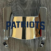 New England Patriots Mini Football Helmet Visor Shield Silver Chrome Mirror w/ Clips