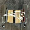 New England Patriots Mini Football Helmet Visor Shield Silver Chrome Mirror w/ Clips