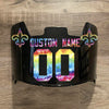 New Orleans Saints Custom Name & Number Full Size Football Helmet Visor Black Dark Tint w/ Clips - Crucial Catch