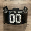 New Orleans Saints Custom Name & Number Full Size Football Helmet Visor Black Dark Tint w/ Clips - Money Print