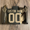 New Orleans Saints Custom Name & Number Full Size Football Helmet Visor Silver Chrome Mirror Clear w/ Clips - Metallic Gold