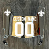 New Orleans Saints Custom Name & Number Mini Football Helmet Visor Shield Silver Chrome Mirror w/ Clips - White
