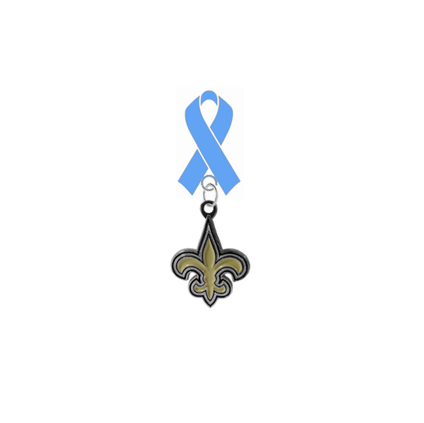 New Orleans Saints NFL Prostate Cancer Awareness / Fathers Day Light Blue Ribbon Lapel Pin