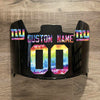 New York Giants Custom Name & Number Full Size Football Helmet Visor Shield Black Dark Tint w/ Clips - Crucial Catch
