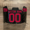 New York Giants Custom Name & Number Full Size Football Helmet Visor Shield Black Dark Tint w/ Clips - Red