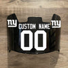 New York Giants Custom Name & Number Full Size Football Helmet Visor Shield Black Dark Tint w/ Clips - White