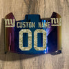 New York Giants Custom Name & Number Full Size Football Helmet Visor Shield Blue Iridium Mirror w/ Clips - Camo