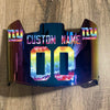 New York Giants Custom Name & Number Full Size Football Helmet Visor Shield Blue Iridium Mirror w/ Clips - Crucial Catch