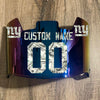 New York Giants Custom Name & Number Full Size Football Helmet Visor Shield Blue Iridium Mirror w/ Clips - Money Print