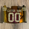 New York Giants Custom Name & Number Full Size Football Helmet Visor Shield Red Iridium Mirror w/ Clips - Camo