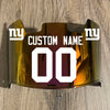 New York Giants Custom Name & Number Full Size Football Helmet Visor Shield Red Iridium Mirror w/ Clips - White