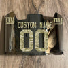 New York Giants Custom Name & Number Full Size Football Helmet Visor Shield Silver Chrome Mirror w/ Clips - Camo