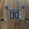 New York Giants Custom Name & Number Mini Football Helmet Visor Shield Clear w/ Clips - Blue