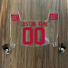 New York Giants Custom Name & Number Mini Football Helmet Visor Shield Clear w/ Clips - Red