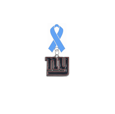 New York Giants NFL Prostate Cancer Awareness / Fathers Day Light Blue Ribbon Lapel Pin