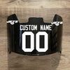 New York Jets Custom Name & Number Full Size Football Helmet Visor Shield Black Dark Tint w/ Clips - White