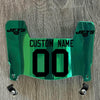 New York Jets Custom Name & Number Mini Football Helmet Visor Shield Green Chrome Mirror w/ Clips - Black