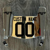 New York Jets Custom Name & Number Mini Football Helmet Visor Shield Silver Chrome Mirror w/ Clips - Black