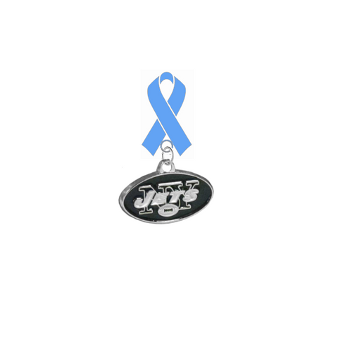 New York Jets NFL Prostate Cancer Awareness / Fathers Day Light Blue Ribbon Lapel Pin