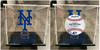 New York Mets Single Acrylic UV Baseball Display Case Cube w/ Ball Holder