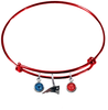 New England Patriots Red NFL Expandable Wire Bangle Charm Bracelet