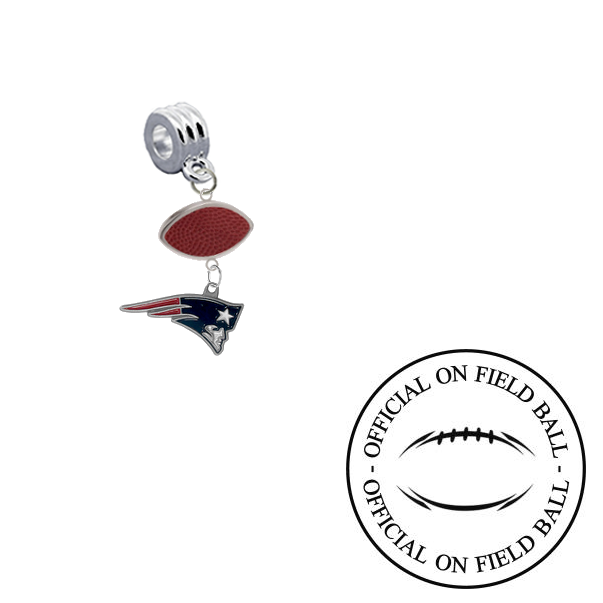New England Patriots On Field Football Universal European Bracelet Charm (Pandora Compatible)