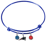 New England Patriots Blue NFL Expandable Wire Bangle Charm Bracelet