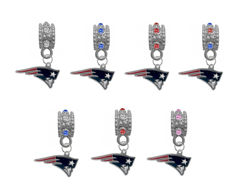 New England Patriots NFL Football Crystal Rhinestone European Bracelet Charm