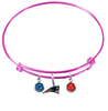 New England Patriots Pink NFL Expandable Wire Bangle Charm Bracelet