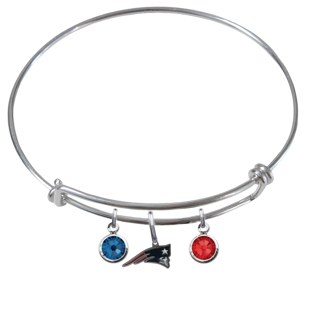 New England Patriots NFL Expandable Wire Bangle Charm Bracelet