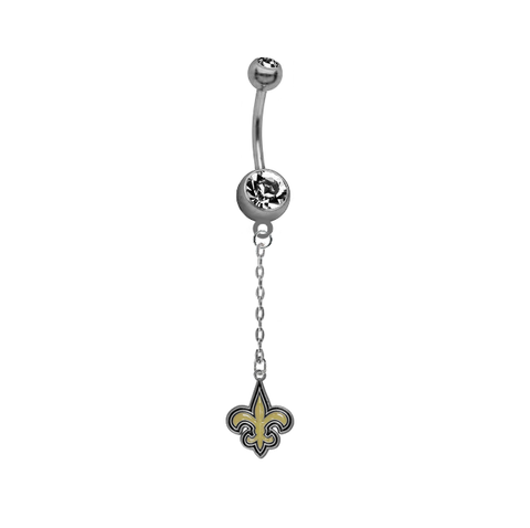 New Orleans Saints Chain NFL Football Belly Button Navel Ring