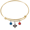 New Orleans Pelicans GOLD Color Edition Expandable Wire Bangle Charm Bracelet