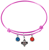 New Orleans Pelicans PINK Color Edition Expandable Wire Bangle Charm Bracelet
