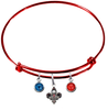 New Orleans Pelicans RED Color Edition Expandable Wire Bangle Charm Bracelet