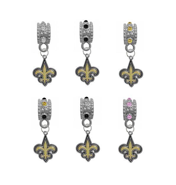 New Orleans Saints NFL Football Crystal Rhinestone European Bracelet Charm