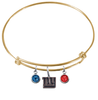 New York Giants Gold NFL Expandable Wire Bangle Charm Bracelet