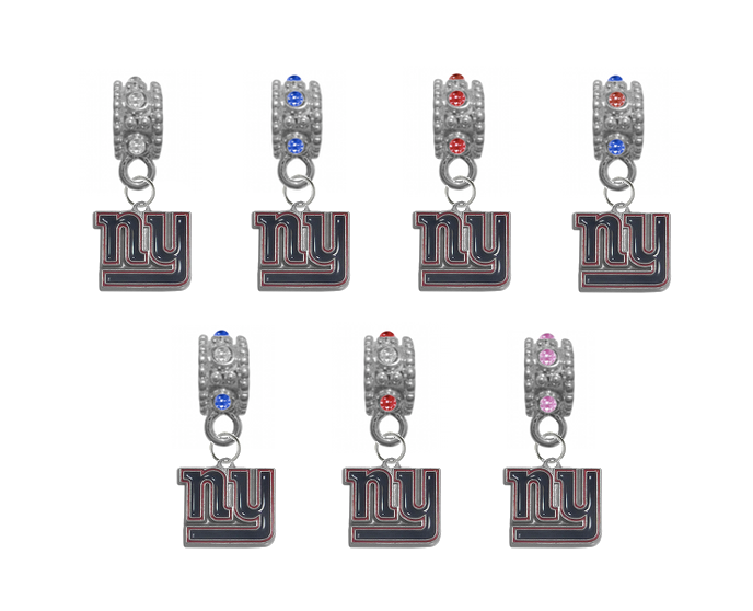 New York Giants NFL Football Crystal Rhinestone European Bracelet Charm
