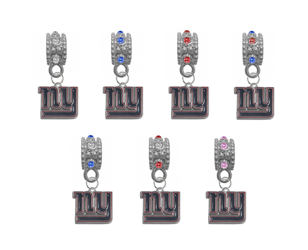 New York Giants NFL Football Crystal Rhinestone European Bracelet Charm