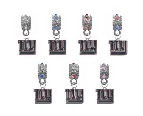 New York Giants NFL Football Crystal Rhinestone European Bracelet Charm