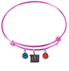 New York Giants Pink NFL Expandable Wire Bangle Charm Bracelet