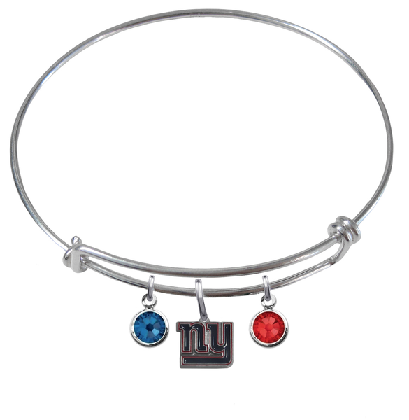 New York Giants NFL Expandable Wire Bangle Charm Bracelet