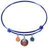 New York Islanders Color Edition BLUE Expandable Wire Bangle Charm Bracelet