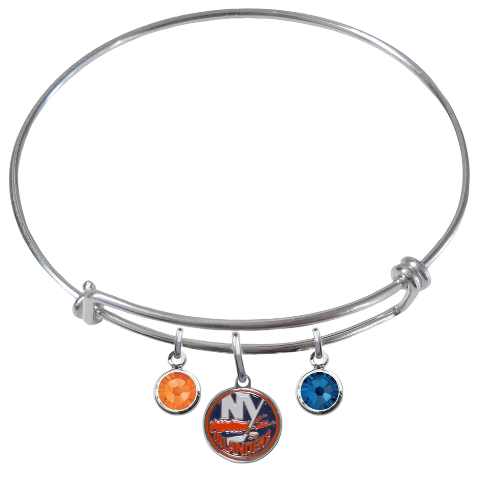 New York Islanders NHL Expandable Wire Bangle Charm Bracelet