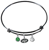 New York Jets Black NFL Expandable Wire Bangle Charm Bracelet