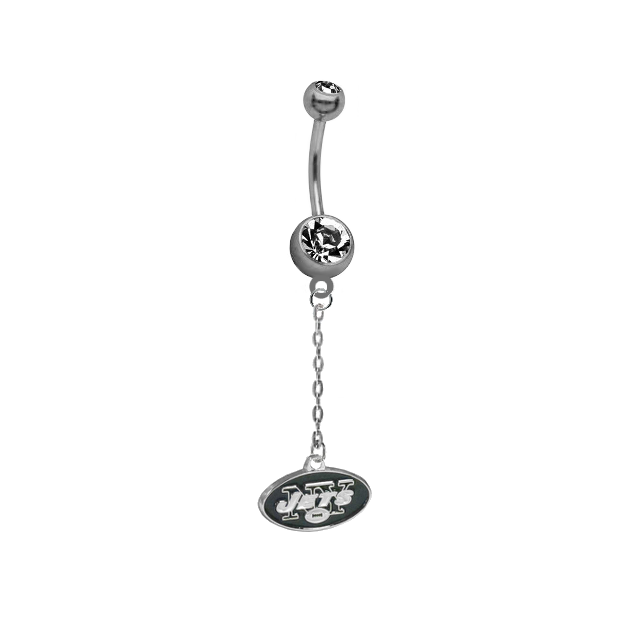 New York Jets Chain NFL Football Belly Button Navel Ring